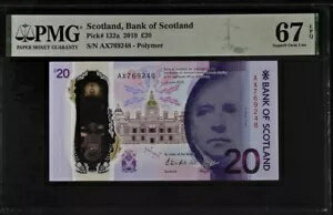 スコットランド 20 ポンド 2019 P132a UNC - ポリマー / PMG スーパーブ GEM67EPQ
