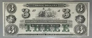 ニューイングランド商業銀行ロードアイランド市の古い3ドル紙幣