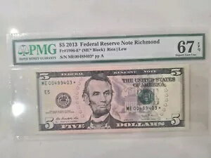 餷 UNC 2013 $5 å  Ρȡ 640Kץȡ PMG 67EPQ