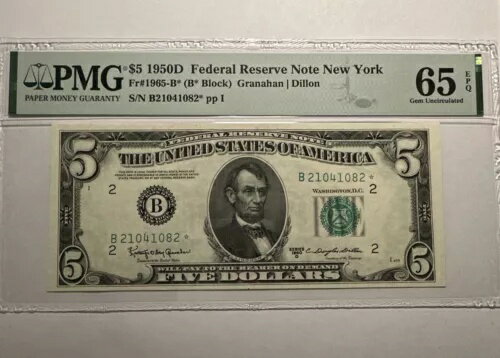 1950D-$5 ʾ??˥塼衼-PMG 65EPQ-FR#1965-B ??ѡ쥢-