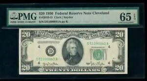 AC 1950 $20 FRN ꡼֥ D-A ֥å PMG 65 EPQ Fr 2059-D