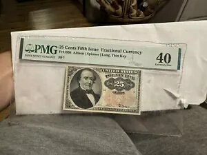 1874 年 25 セント端数通貨 PMG 認定 40「Very Fine」(3)