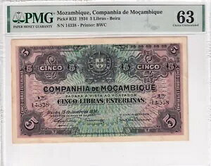 モザンビーク、5 天秤座、1934 年、UNC、pR32