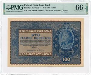 ݡ - 100 ޥ쥯 ݥ륹å 1919 * P27 * PMG  UNC 66 EPQ