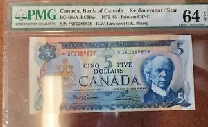 ʥ ???? PMG  1972  UNC 48bA *SF $5 64 쥢