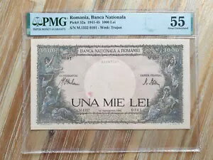 ルーマニア国立銀行 1000 レイ 1941-45 (1941) PMG 55 UNC 紙幣について