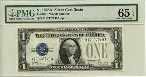 1928A $1 С Fr# 1601 MA ֥å PMG Gem65 EPQ