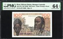 西アフリカ諸国中央銀行 100 フラン P2b 1959 PMG64 UNC EPQ 紙幣