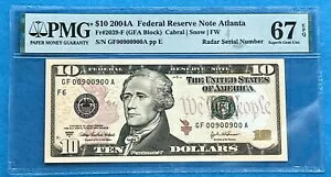 (GEM UNC バイナリー レーダー ローター) $10 00900900 - PMG 67 EPQ ファンシー シリアル番号