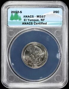 2012-S 25C アーカディア国立公園の森 NP クォーター ANACS MS 67 BU ミント州 NF
