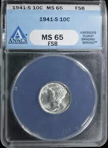 1941 マーキュリー ダイム ANACS MS 65 FSB (2431517)(3)