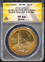 1970 スターリング国連メダル 25 周年記念 英語 ANACS 7577462 PF66 DCAM + ボーナス(3)