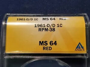 1961 D/D 1C リンカーン メモリアル セント MS 64 レッド RPM - 38 ミント エラー(3)