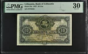 10 Litu 1927、リトアニア、リトアニア銀行、PMG30