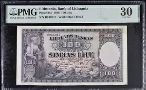 100 リトゥ 1928 リトアニア、リトアニア銀行、PMG30