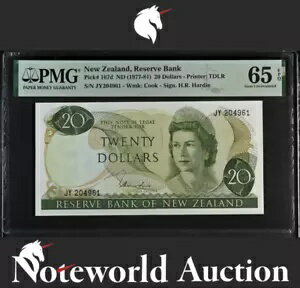 ニュージーランド準備銀行 20 ドル ND (1977-81) P 167d UNC PMG 65 EPQ