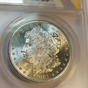 1881-S モーガン シルバー ダラー ANACS MS63 ナイス コインの証拠 (PL) -385(3)