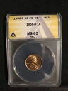 1958-D リンカーン セント ANACS MS 65 レッド(3)