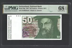 スイス 50 フランケン 1987 P56g 未使用