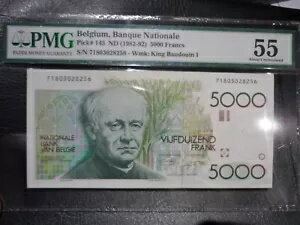 1992-97(ND) ベルギー 5000 フラン紙幣 P#146 PMG55 AUnc(3)
