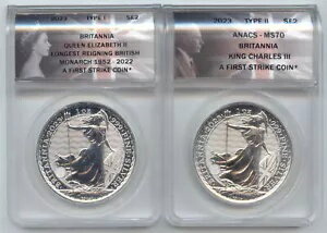 2023年ブリタニア2枚セット ANACS MS70 