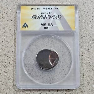 楽天WORLD RESOURCE【KING店】日付なし リンカーン ペニー 1C ミント エラーストライク 中心から75％オフ ANACSグレード MS 63 RB