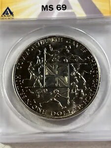1974年ニュージーランド1ドル第10回コモンウェルスゲームズ記念品ANACSによるグレードMS69(3)
