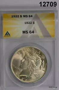 1922年 ピース シルバードル ANACS認定 MS64 ペール 完全打刻！すごい！ #12709(3)