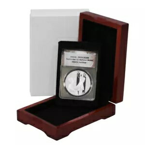 アメリカ 9月11日 国民勲章 1オンス 銀貨 2011年 Wプルーフ ANACS PR 70 DCAM 木製