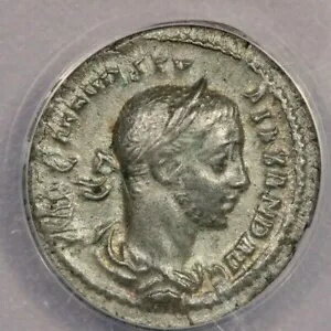 西暦226年 ローマ AR デナリウス セウェルス アレクサンダー ローマ造幣局 ANACS VF35