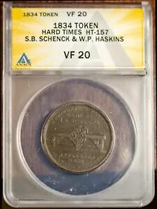 1834 HT-157 S.B.  &W.P. ϥ VF-20 ANACS # 7465152 + ܡʥ