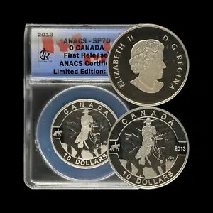 カナダ。 2013、10 ドル、シルバー - ANACS SP70 - トップ ポップ ?? RCMP、騎馬隊