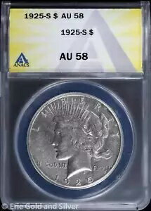 1925-S $1 平和銀ドル ANACS AU 58