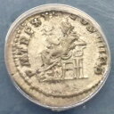 ローマ造幣局カラカラ AR デナリウス、AD 214 ANACS EF 40、極細古代コイン(3)