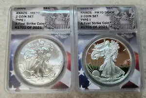 ANACS 2 コインセット - 2021 & 2021-W T-1 