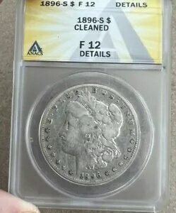 1896-S $1 Morgan Dollar ANACS F12 Details Cleaned商品について販売者メモ「ANACS F12 - 詳細はクリーニング済み」製造国/地域 米国認証番号 7304711コイン・モルガン認証ANACSストライク型ビジネス造幣局の所在地 サンフランシスコグレード F 121896年循環/非循環 循環構成シルバー額面 $1KM番号不明注意事項※以下の注意事項をご理解のうえ、ご購入ください■ 鑑定済みコイン・紙幣について各種コイン・紙幣の鑑定機関（NGC、PCGS、PMGなど）は、収集品の真贋鑑定およびグレーディングを行う専門機関です。鑑定後の商品は、専用ケース（スラブ）に封入され、状態を示すグレードが付与されます。■ グレードについてグレードはコイン・紙幣自体の状態を評価するものであり、ケース自体の品質や状態を保証するものではありません。製造・輸送時の影響により、以下のような状態が発生する場合がございます。- 軽微なスレ傷・拭き傷（特に光の角度で見えるもの）- ケース内部のホコリ・小さな異物（鑑定機関の検品基準を満たしている場合）- ラベルのズレ・わずかな傾きこれらは鑑定機関の基準内であり、返品・交換の対象とはなりませんのでご了承ください。■ ラベルの種類について各鑑定機関では、コイン・紙幣の状態や鑑定の結果に応じて異なるラベルが付与されます。- 通常ラベル（Standard/Regular）：一般的なグレード付き鑑定済みコイン・紙幣- オーセンティック（Authentic）：グレードなしで真贋のみ保証- 詳細グレード（Details）：クリーニング跡やエッジのダメージがあるが本物と認定- 特別ラベル（Special Label）：記念版や特定のデザインの限定ラベル - 例：NGC「Early Releases」「First Releases」、PCGS「First Strike」 などグレードやラベルの種類は、商品画像および説明文をご確認のうえ、ご購入ください。■ 在庫状況について当店の商品は海外から取り寄せております。ご購入のタイミングによっては在庫切れとなる場合がございます。その際はご連絡のうえ、ご注文をキャンセルさせていただく場合がございますので、あらかじめご了承ください。■ ご注文後のキャンセルについてご注文と同時に商品のお取り寄せを開始するため、お客様都合によるキャンセルは承っておりません。■ 配送についてお届けまでに通常2〜3週間ほどかかります。海外の祝日や天候、税関手続きにより通常より配送が遅れる可能性がございます。■ 保証について商品説明に英語で「保証（warranty）」と記載があっても、日本国内では適用されませんのでご了承ください。 当店では、商品到着後7日以内の初期不良に限り、対応させていただきます。 （返品規約の詳細については、楽天市場内の会社概要欄下部をご参照ください。）■ 商品の色・素材感について撮影環境やモニター設定により、実際の商品と色味や質感が異なる場合がございます。■ 価格変動について希少性の高い商品は市場価格の変動により、追加料金をお願いする場合がございます。追加料金に同意いただけない場合には、ご注文のキャンセルが可能ですので、ご安心ください。■ その他サービスについて海外製品の輸入代行も承っております。ショップに掲載されていない商品でもお探し可能ですので、お気軽にご相談ください。尚、業者販売（業販）や複数購入の場合、割引対応も可能です。ご希望の方はお問い合わせください。