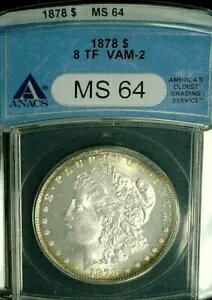 1878 8 TF ⡼ С ɥ VAM-2 ANACS MS64 줤Ǥ︺ 24/3/22 (1340)