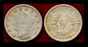 1888 5C シャープなディテール オリジナルカラーと表面 リバティニッケル++(3)