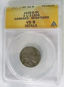 1926-D 3 1/2 å Хåե ˥å 5? ANACS 졼 VG 8 餷ץԡ