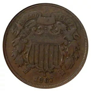 1867 DBL DIE OBV 2c ANACS F15 FS-003 ~ ˡ 2 Ƽ DDO ʼ
