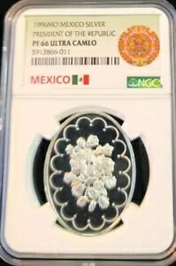 1996 メキシコ銀メダル 共和国大統領 NGC PF 66 ウルトラ カメオ トップ ポップ