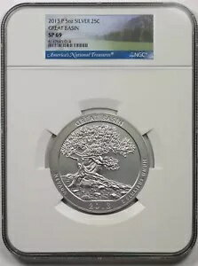 2013-P 5 オンス シルバー グレートベースン 25C NGC SP 69 アメリカ ザ ビューティフル ATB