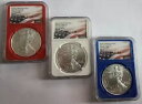 2021 (W) $1 タイプ 1 アメリカン シルバー イーグル NGC MS70 ER フラグ ラベル レッド - ホワイト ブルー