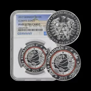 ドイツ。 2017、メダル、銀 - NGC PF69 - トップ ポップ ?? プラネット アース、気候帯