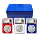 2024 (W) $1 アメリカン シルバー イーグル 3 本セット NGC MS70 FDI ブラック ラベル レッド ホワイト ...