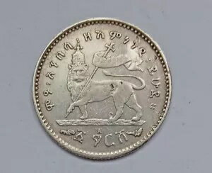 エチオピア - メネリク 2 世 1 ゲルシュ (1889-1903)シルバー KM#12 VF