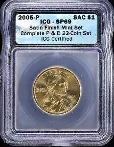 2005-P $1 サテン仕上げ サカガウィア ネイティブ アメリカン ドル ICG SP 69