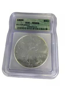 1993 アメリカン シルバー イーグル シルバー S $1 コイン ラウンド ICG グレード MS69
