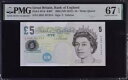 イギリス 5 ポンド 2002 (ND 2012) P-391d PMG 67 EPQ Superb Gem Unc.