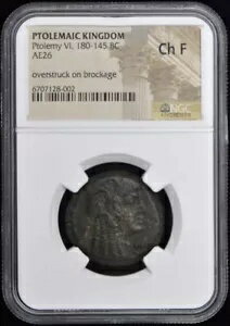 プトレマイオス 6 世 紀元前 180 〜 145 年 プトレマイオス王国 AE26 NGC F15 オーバーストライク